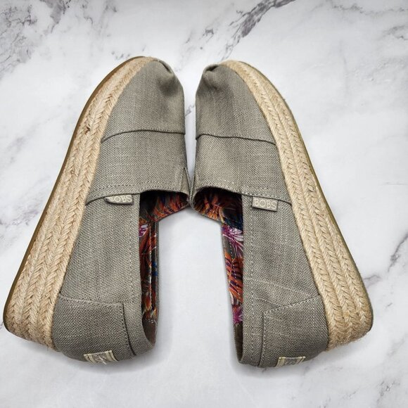 Bobs Skechers Tan Canvas Highlights High Jinx Natural Tan Canvas Espadrille Flat - Picture 6 of 9